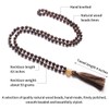 PNEIME Sandalwood Mala Beads 108 Necklace, Wood Mala Necklace, Hand
