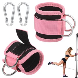 2Pcs Ankle Straps for Cable Machine Women, Adjustable Cable Kickback Ankle Strap with Padding, Leg Straps for Cable Machine, Cable Attachments for Gym, Glute Workouts&Booty Hip Abductors, Ankle Cuff