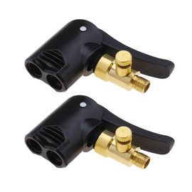 2Pcs Bike Pump Adaptors,Bicycle Pump Connector Head with Bleeder Valve,Bicycle Dual Head Bike Track Pump Tyre Air Pump Valve Adapter