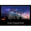Collier Publishing Arches National Park, Milky Way Over Balanced Rock Astronomy Poster Print