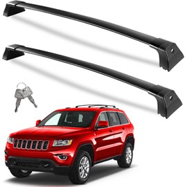 Wonderdriver Heavy Duty 260lbs Lockable Roof Rack Cross Bars Compatible with Jeep Grand Cherokee 2011-2021 (with Grooved Side Rails), All-Metal Aluminum Crossbars Rooftop Cargo Bag Kayak Luggage