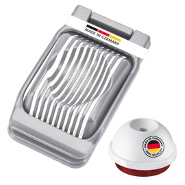 Westmark Set of 2, 1 egg divider for round and oval slices + 1 egg spiker, aluminium/stainless steel/plastic, duplex, silver/red/white, 102022E6