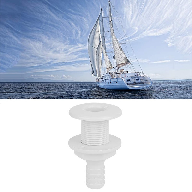 Klanata 3/4 Plastic Marine Thru Hull Fitting, Boat Drain Outlet