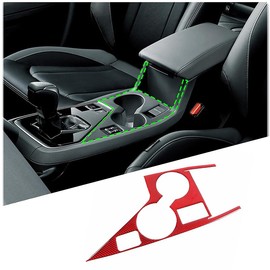 METYOUCAR Subaru Crosstrek GU Series R4.12 ~ Current, Cup Holder Panel, Cup Holder Cover, Center Control, Cup Holder, Sticker, Carbon Fiber, Easy Installation, Installation Type, Interior Parts, Car Supplies, Custom Accessories (Red)
