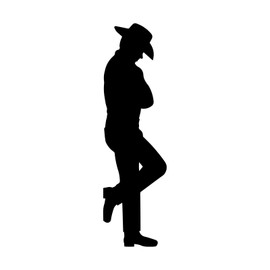 Bargain Max Decals Cowboy Silhouette Decal Notebook Car Laptop 5.5" (Black)