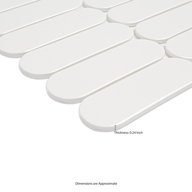 MSI Bianco Glossy Ellipse Glossy Glass Mosaic Wall Tile for