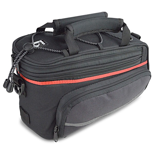 BIRIA Rear Rack Bag with Retractable Side panniers, Bicycle Rack Bag Picolo