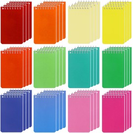 Tatuo 48 Pcs Small Spiral Notebook 3 x 5 Inch Spiral Pocket Notebook 50 Sheets Per Note Pads Ruled Note Pads Memo Small Notepadfor Home, Office, College, School, 12 Colors