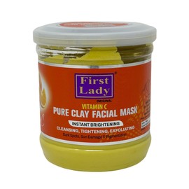 First Lady Vitamin C Clay Facial Mask 440g - Instant Brightening, Cleansing, Tightening, Exfoliating, Dark Spots, Sun Damage & Pigmentation.