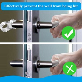 VENGABY Door Handle Stopper, 18Pcs Universal Fit, Transparent Color, Wall Mount, PVC Material, Rubber, Quiet, Protector for Bathroom, Bedroom, Office, Living Room, Kitchen, Toilet