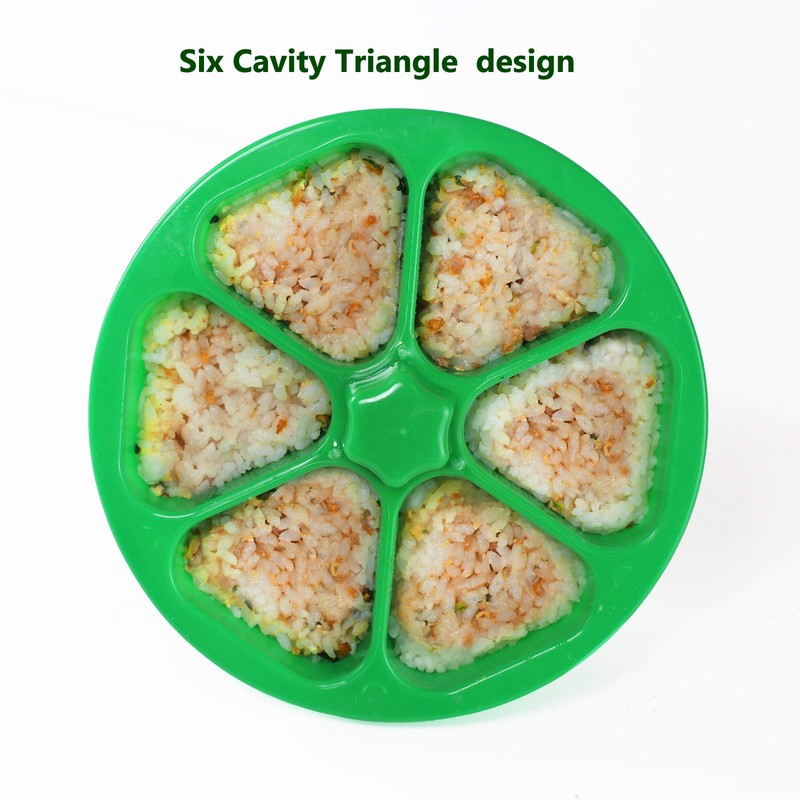 6 Cavity Triangle Sushi Mold Onigiri Rice Ball Press Maker