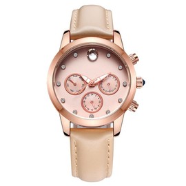 OCHSTIN Fashion Women Quartz Movement Rhinestone Watch(Rose Gold+Champagne)