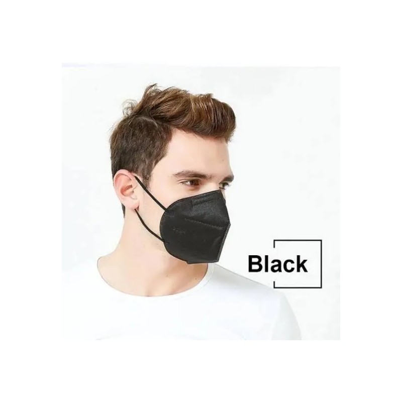 100 Cubrebocas Kn95 Mascarillas Negro Ambos Lados Certificad