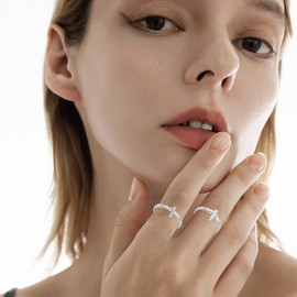 Honsny 14K Gold Plated Stacking Rings Set for Women, Stackable Thumb Rings Thin Dainty Silver Rings for Women Wedding Eternity Band Simple Rose Gold Ring Size 4-11