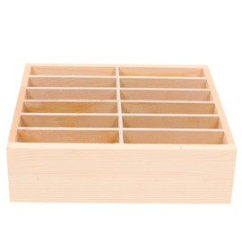 FUNOMOCYA Natural Wood Phone Storage Box 12 Slot Desktop Organizer Classroom Phone Holder