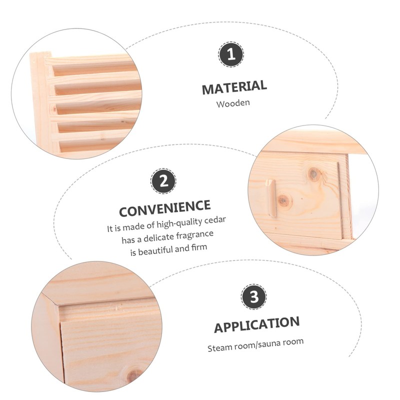 Operitacx 2 Sets Cedar Sauna Ventilation Panel Set Durable Air