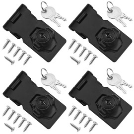 TOVOT 4PCS 2.5" Keyed Hasp Locks Door Hasp Latches Lock Padlock Latches for Cabinet Drawer(Keyed Alike)