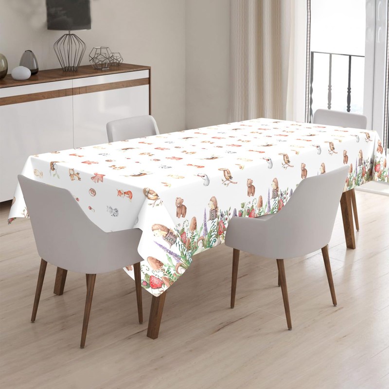 Woodland Animals Table Cloth Jungle Safari Plastic Table Cover Tablecloth
