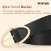 VONMELLI Womens Leather Belt for Jean Pant, Black Waist Ladies