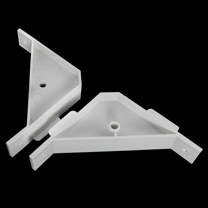 AXLIZER 12PCS 90 Degree Cabinet Triangle Bracket Plastic White Corner