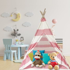 Kids Teepee, Indoor/Outdoor Canvas Children's Play Tent for Boys and Girls