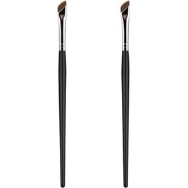 Pincel Angular para Cejas Negro 2 Piezas Mango de Madera y Metal
