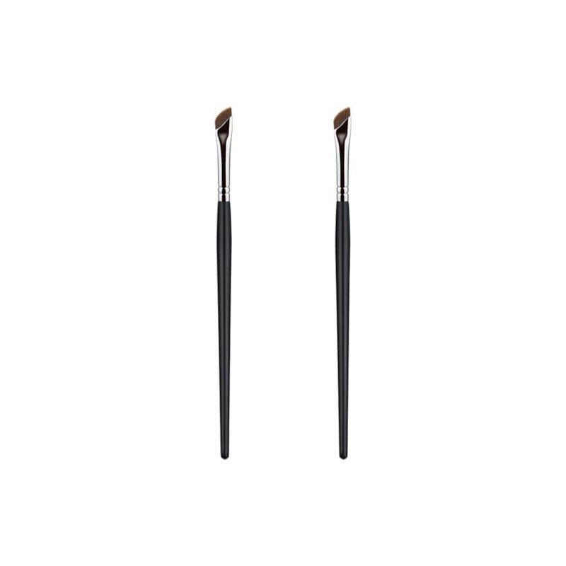 Pincel Angular para Cejas Negro 2 Piezas Mango de Madera