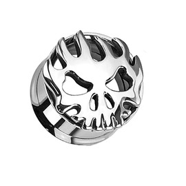 Paula & Fritz® Stainless Steel 316L Surgical Steel Screw-On Flesh Tunnel Flesh Flesh Tunnel 8mm - 20mm PSZ72, Stainless Steel