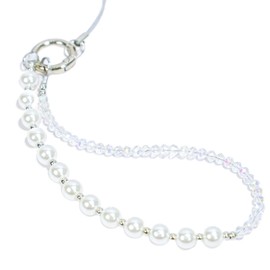 Tocoan Phone Charm Wrist Strap with Tether Tab, Detachable Anti-Theft,Charms Strap (White Pearl)