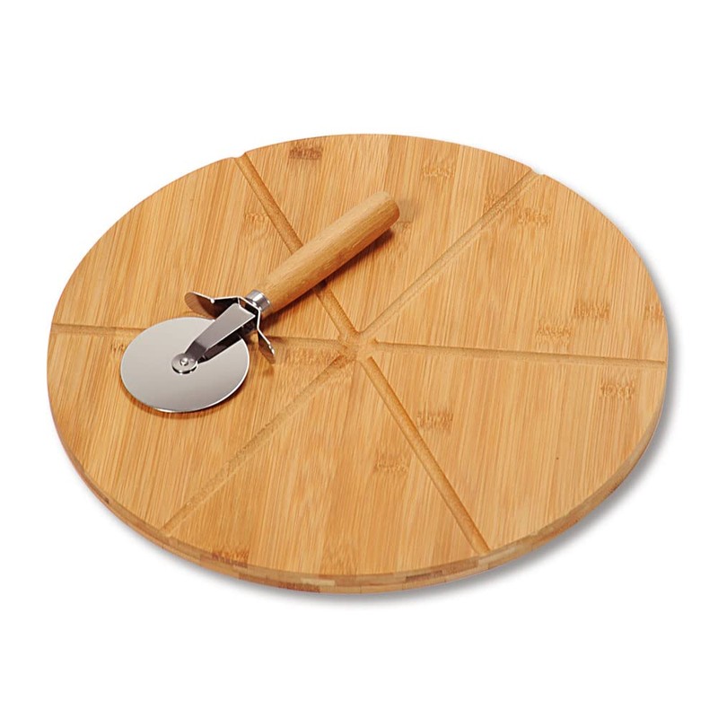Kesper 58465 Pizza Plates with 1 Pizza Cutter, Material: FSC®-Certified