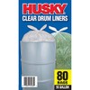 Husky 55 Gallon Clear Flap Tie Drum Liner- 80 ct.