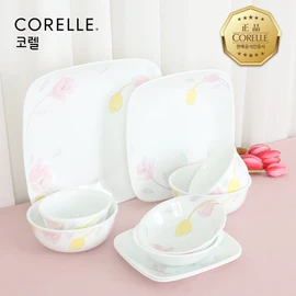 Corel Magnolia Square 2-Person 10P Home Set / 코렐 목련 사각 2인 10P 홈세트