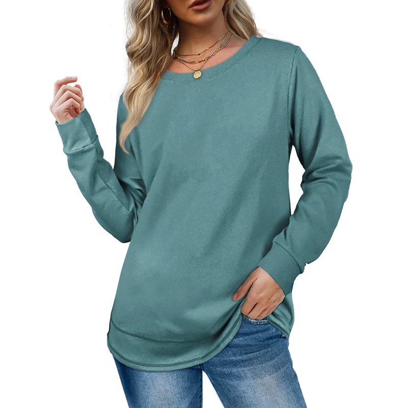 Dofaoo Sweatshirts for Women Crewneck 2024 Fall Tops Lightweight Sweater