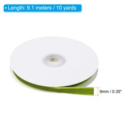 PATIKIL 0.35 Inch x 10 Yards Velvet Ribbons, Single Faced Vintage Velvet Ribbons Spool Perfect for Decor Gift DIY Wrapping Craft Wedding Hair Bow, Grass Green