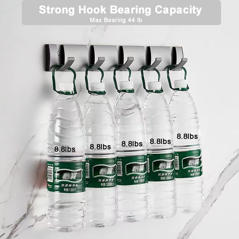 Coat Rack Wall Mounted with 3 Retractable Hooks, Heavy Duty