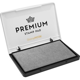 StampMark Premium Stamp Pad Medium Size 3" x 4" - for Traditional Rubber Stamps - Felt Pad Gray Color