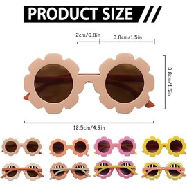 Sun Flower Round Sunglasses,8Pair Round Flower Sunglasses Cute Kids Sunglasses,Flower Sunglasses Kids Flower Sunglasses,Cute Round Sunglasses Sun Flower Sunglasses,Round Flower Sunglasses for Toddler