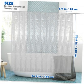 iplusmile 3D Pattern Shower Curtain Liner Waterproof Stand up Shower Stall Metal Grommets for Bathroom Decor