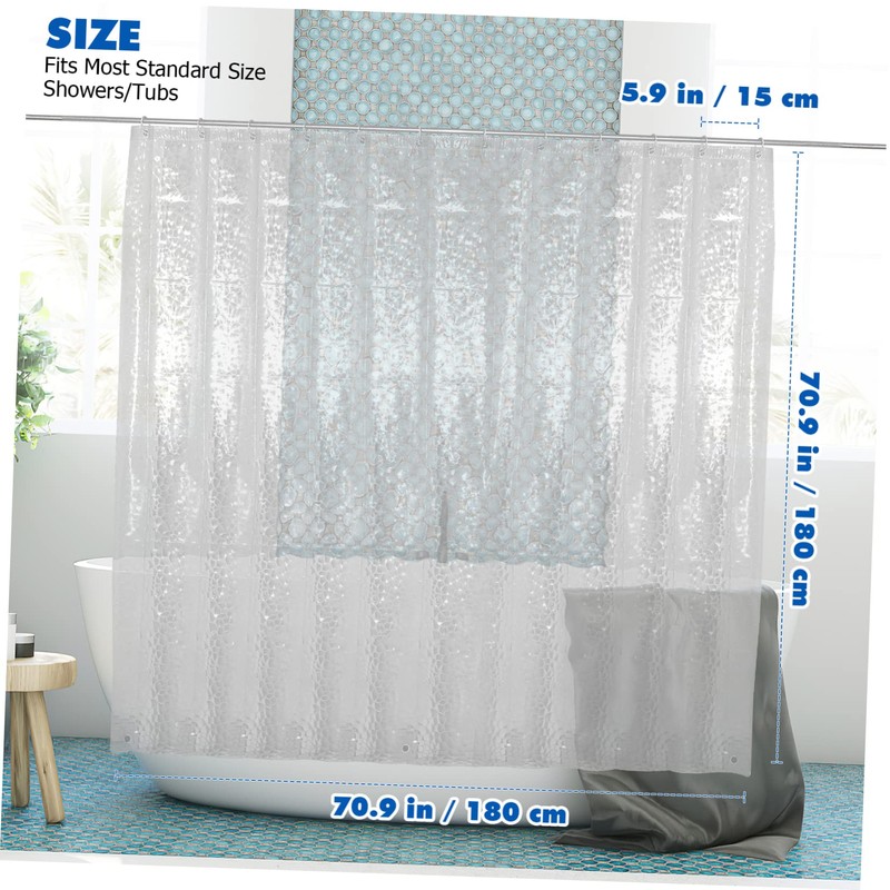 iplusmile 3D Pattern Shower Curtain Liner Waterproof Stand up Shower