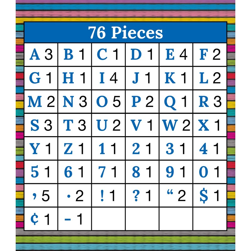 Colorful Chalkboard Ez Letters