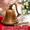 Hanzla Collection 7" Height Antique Brass Bell Wall Mount Marine