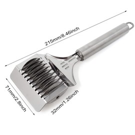 Honbay 1PCS Stainless Steel Pasta Noodle Cutter Pasta Spaghetti Maker Noodle Lattice Roller Handheld Dough Cutter for Kitchen Cooking (8.5")