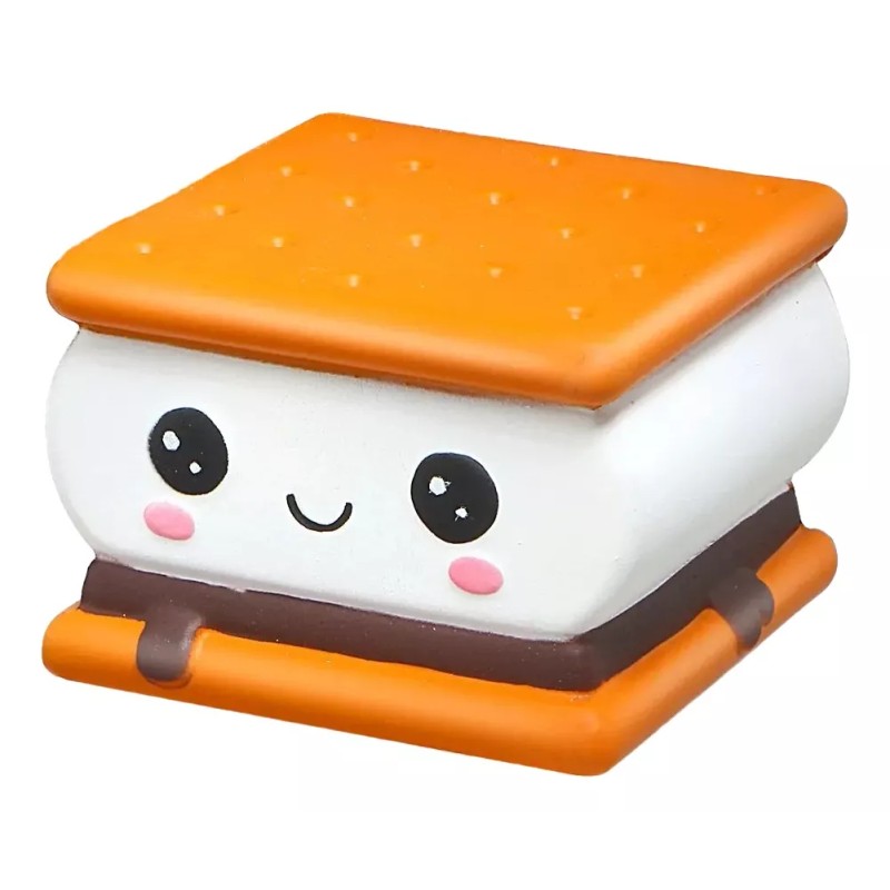 Muna Kit 3 Squishy Kawaii Olor Antiestrés Waffle Galleta Mordisco