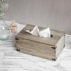 MyGift Rustic Gray Wood Tissue Box Cover, Rectangular Bathroom Facial