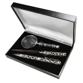 CARMANI - 3D Metal Rose Pattern Desk Accessories Set