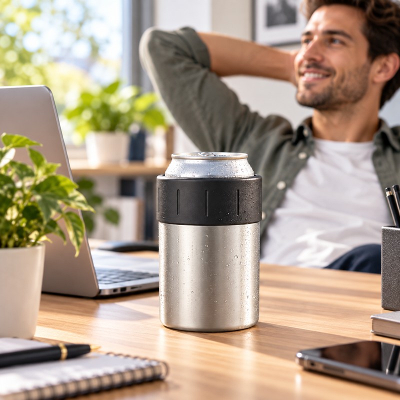 Stainless Steel Insulated Can Cooler – Double Wall Vacuum Beverage