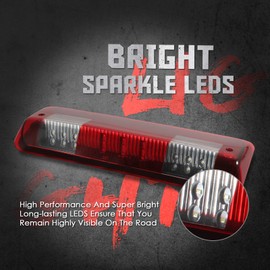 3rd Third Brake Light LED Compatible with 2004-2008 F150, 2007-2010 Ford Explorer Sport Trac, 2006-2008 Lincoln Mark LT, 2004-2008 Ford Lobo High Mount Stop Third Center Cargo Rear Brake Light (Red)
