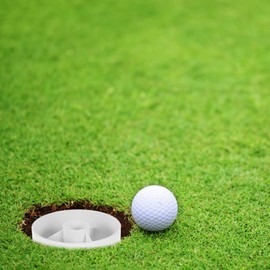Toddmomy 2cps Golf Cups Holes: White Plastic Golf Putting Cup for Outdoor Golfers, Beginners, Amateurs Outdoor Backyard Practice