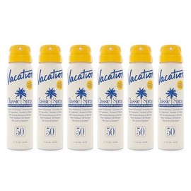 Vacation Mini Classic - Protector solar en aerosol SPF 50, resistente al agua, mini protector solar a granel favor de fiesta, tamaño de viaje, protector solar TSA para llevar, 1.7 onzas líquidas