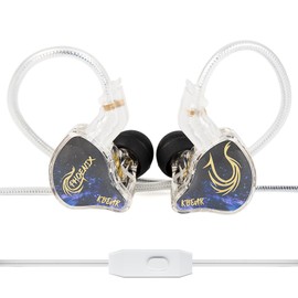 KBEAR Phoenix Gaming earbuds, Earphones with Mic Noise Reduction, Wired Earbuds with 10mm Dual Magnetic DD and PET Diaphragm, 3.5mm Jack In Ear Monitors, Powerful Bass IEMs for Gaming